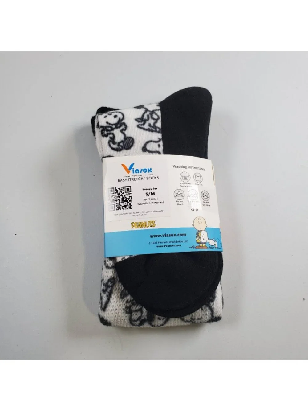 Viasox Easy Stretch Compression Socks Women Size S - M NWT Snoopy Bamboo Blend